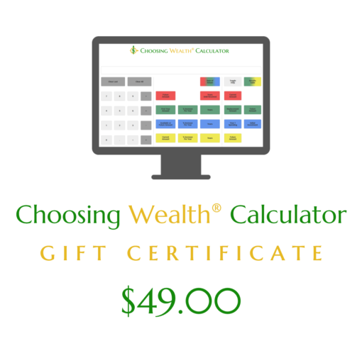 Image of Choosing Wealth® Calculator Gift Certificate product